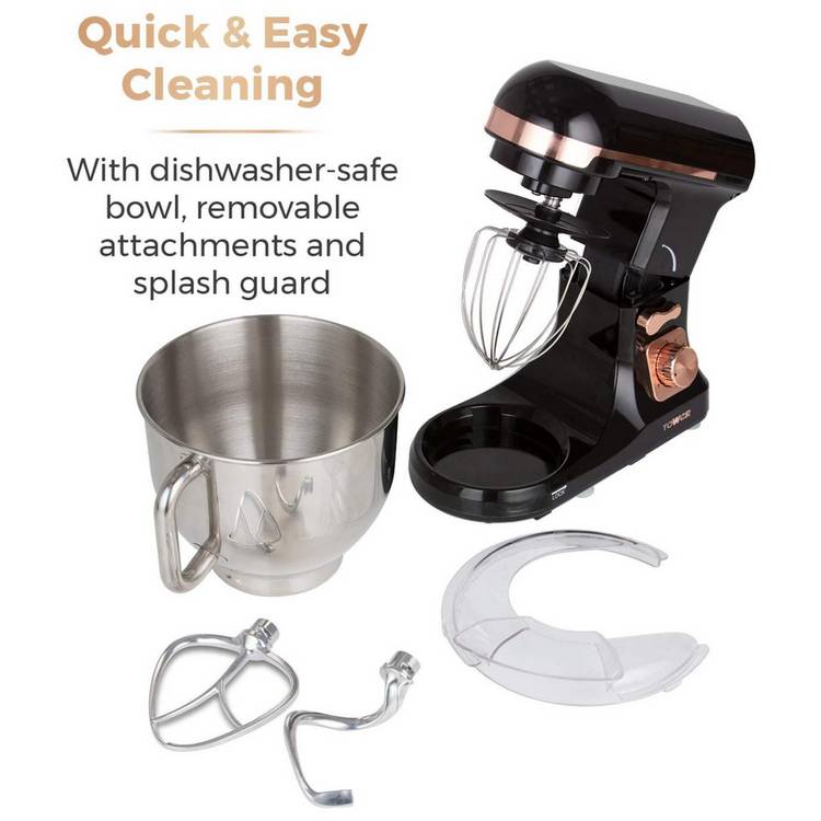 Tower Cavaletto stand mixer black rose gold, imported from the UK