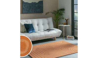 Argos Habitat Mirage Carved Ginger Cut Pile Wool Rug 120x170cm- Buy online at McGrocer