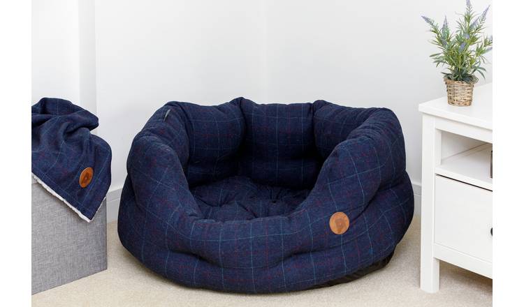 Petface Midnight Tweed Oval Dog Bed Large, imported from the UK