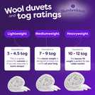 Slumberdown Wonderful Wool Medium Weight Duvet Single (British brand)