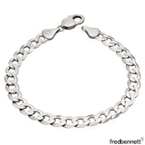 Costco UK Fred Bennett Sterling Silver Heavyweight Diamond Cut Curb Chain Bracelet 22cm- Buy online at McGrocer