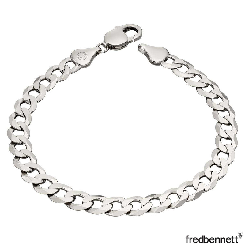 Fred Bennett heavyweight diamond cut curb chain bracelet 22cm, imported from the UK