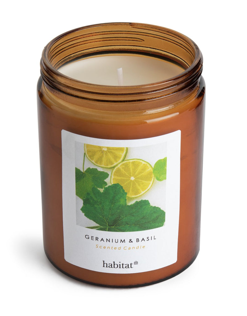 Habitat Geranium & Basil 13cm high scented jar candle, UK version