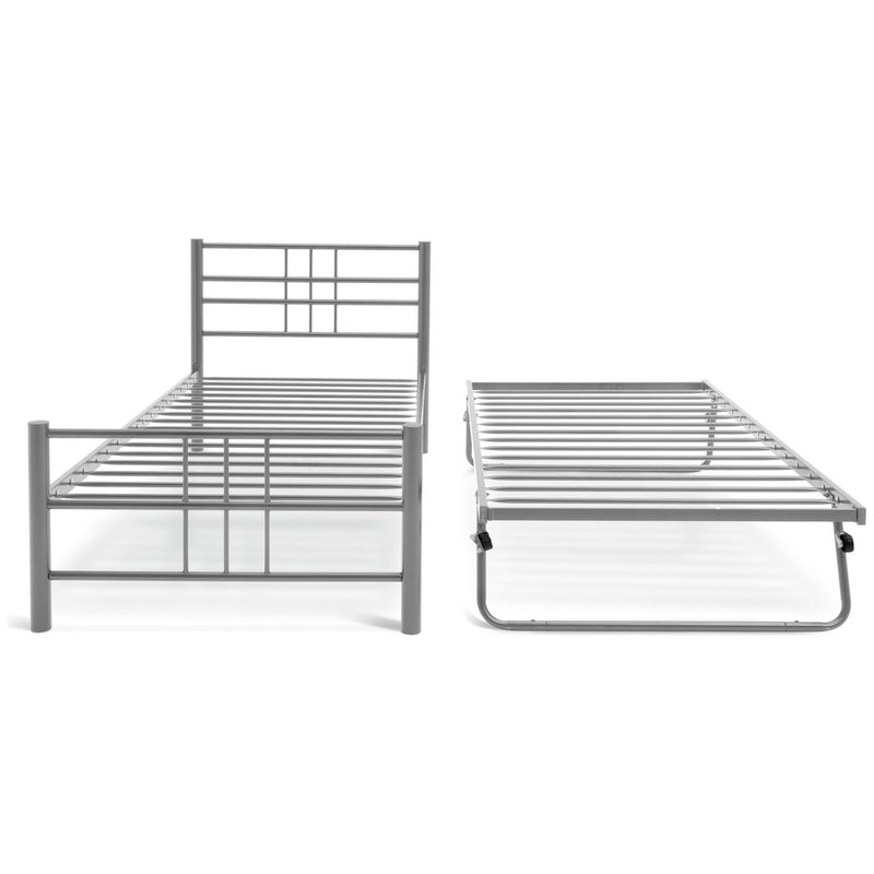 Argos Atlas silver guest bed single with mattresses - British product