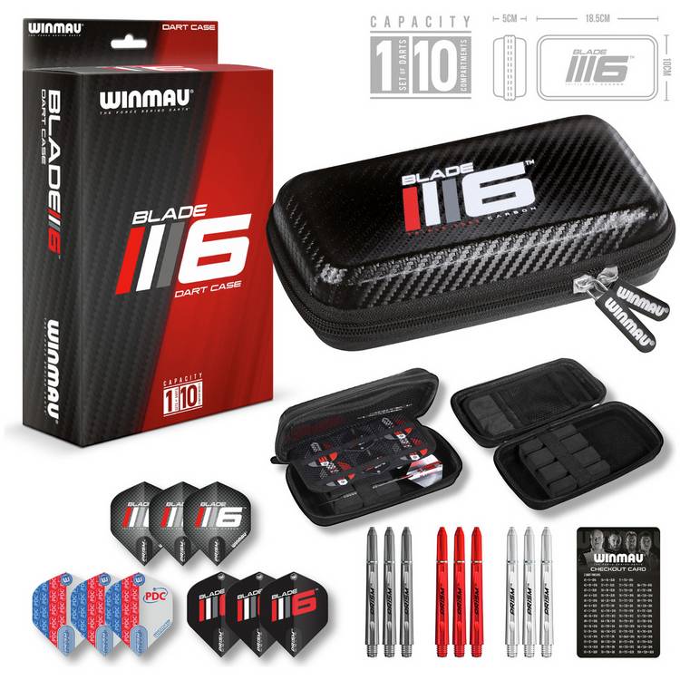 Winmau Blade 6 darts case with accessories (British brand)