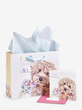 White cockapoo gift bag and card set (British brand)
