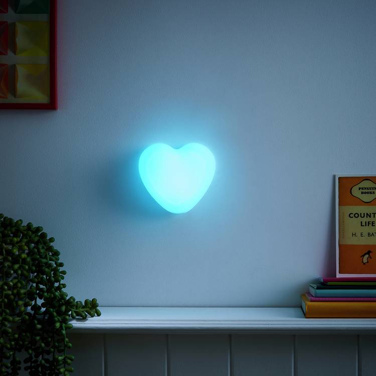 Glow heart silicone LED night light for kids - British product