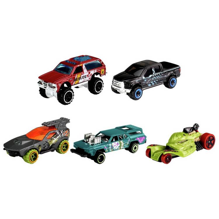 Hot Wheels 5-pack diecast cars vehicle assortment (British brand)