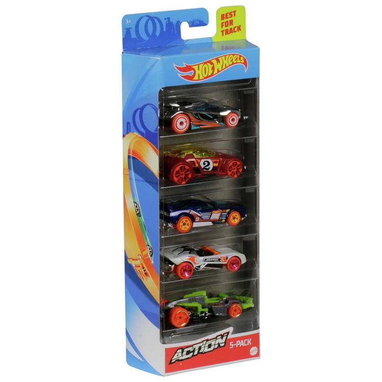 Hot Wheels 5-pack diecast cars vehicle assortment (British brand)