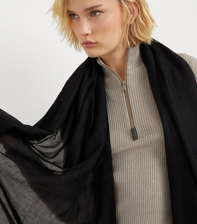 Brunello Cucinelli cashmere-silk scarf 200cm x 100cm - British product