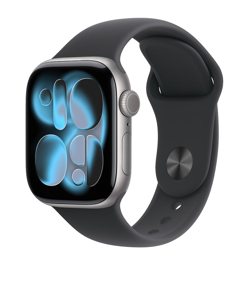 Apple smartwatch Series 11 in Space Grey Aluminium with Black Sport Band, 42mm - British product