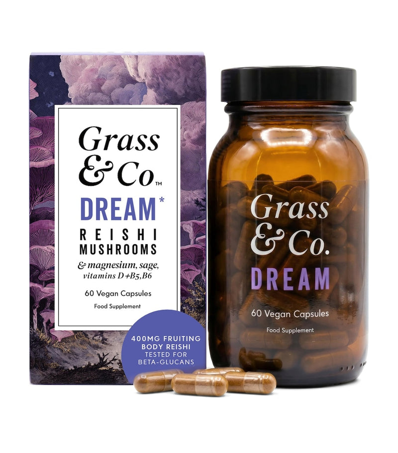 Grass & Co. DREAM Reishi mushroom capsules with Magnesium and Sage 60 capsules, imported from the UK