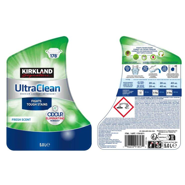 Kirkland Signature Bio Laundry Liquid 5L, UK version