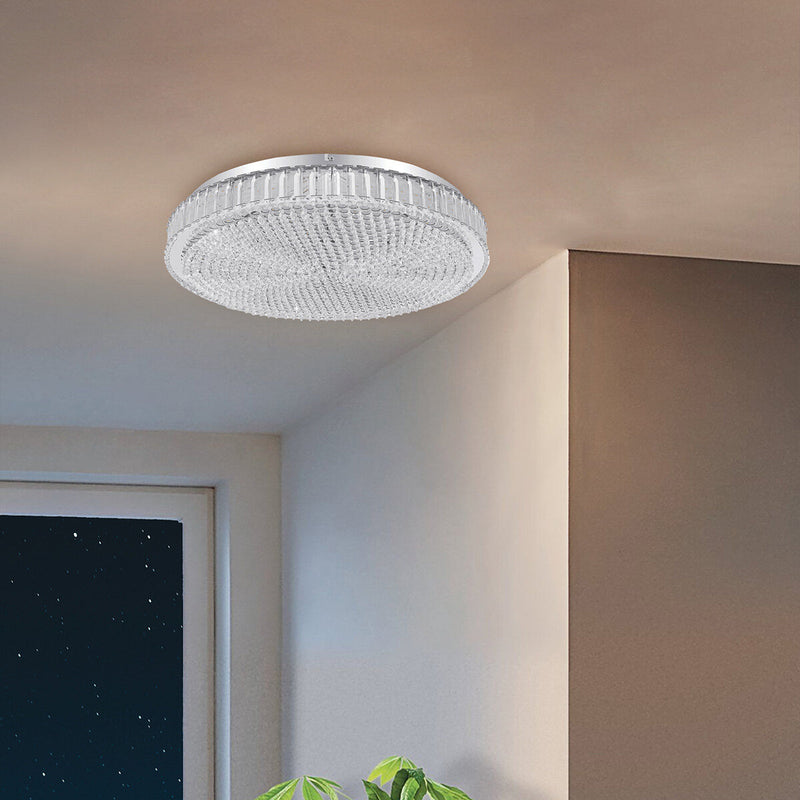 Eglo Balparda chrome crystal ceiling light 605mm, UK version