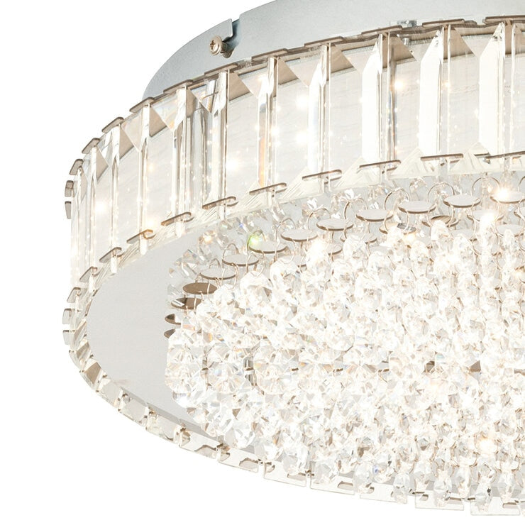 Eglo Balparda chrome crystal ceiling light 605mm, UK version