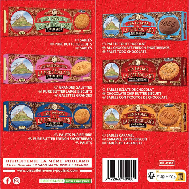 La Mere Poulard butter biscuit assortment mixed flavors 900g, UK version