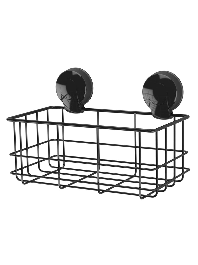 Showerdrape Suctionloc black bottle basket 17x26x14cm - British product