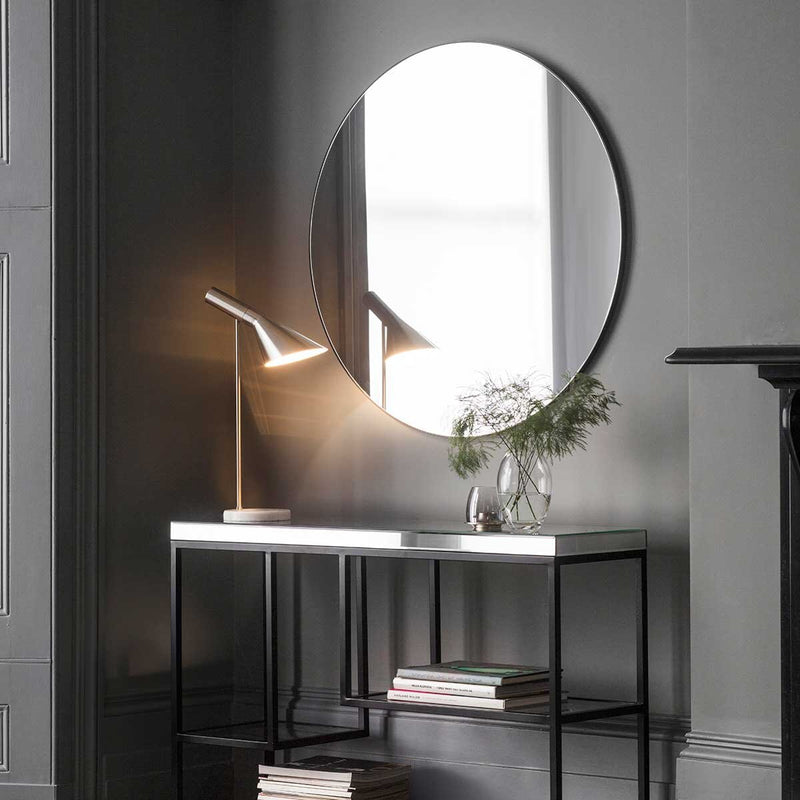 Gallery black round mirror 100cm (British brand)