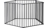 Black pet pen with wall fittings for dog safety (British brand)