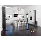 Black pet pen with wall fittings for dog safety (British brand)