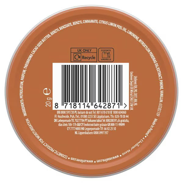 Vaseline Lip Balm Cocoa Butter 20g (British brand)