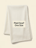 Mulberry Mega Check scarf in cashmere taupe and eggshell, imported from the UK