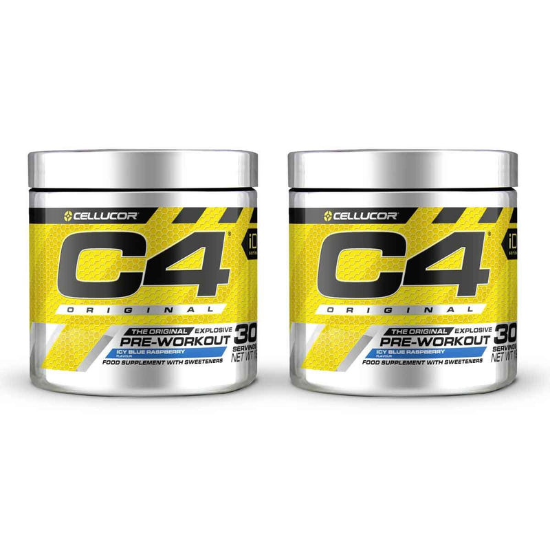 Cellucor C4 pre-workout supplement Icy Blue Raspberry 2x198g - British product
