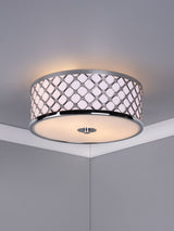 Next Dar Lighting Silver Civic 2 Light Flush Fitting Ceiling Light- Buy online at McGrocer