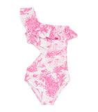Marie Raxevsky jungle print one-shoulder swimsuit 2-12 years, imported from the UK