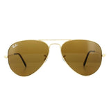 Superdrug Ray-Ban Aviator 3025 Gold Unisex Sunglasses 55mm- Buy online at McGrocer