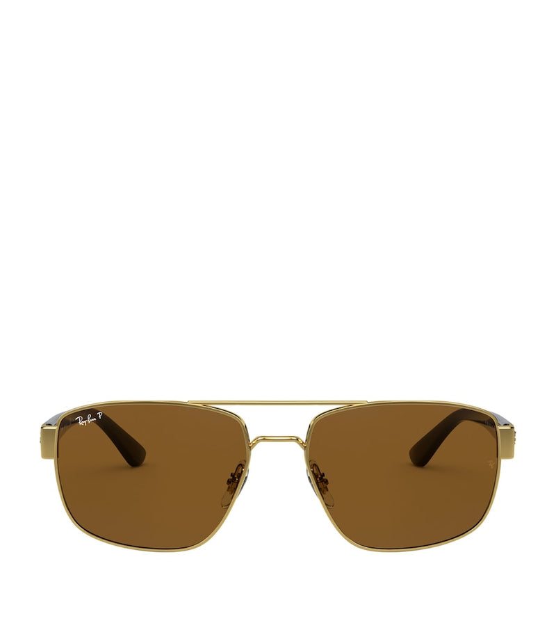 Ray-Ban rectangular sunglasses carbon fibre temples (British brand)