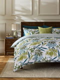 Nina Campbell Green Nassau duvet cover and pillowcase set, imported from the UK