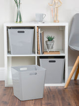 Next Wham Set of 3 Grey Large Cube Plastic Storage Baskets- Buy online at McGrocer