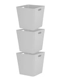 Wham grey large cube plastic storage baskets set of 3 (British brand)
