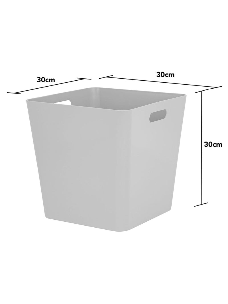 Wham grey large cube plastic storage baskets set of 3 (British brand)