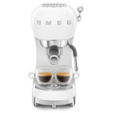 Smeg ECF02 espresso machine in white, UK version