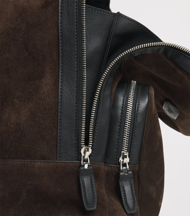 Brioni suede Via Veneto backpack, imported from the UK