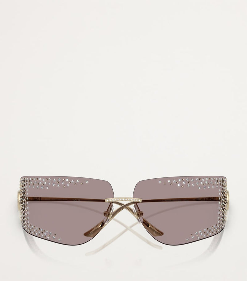 Jimmy Choo crystal embellished wire-frame sunglasses - British product