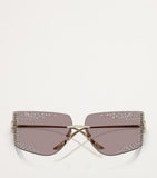 Jimmy Choo crystal embellished wire-frame sunglasses - British product