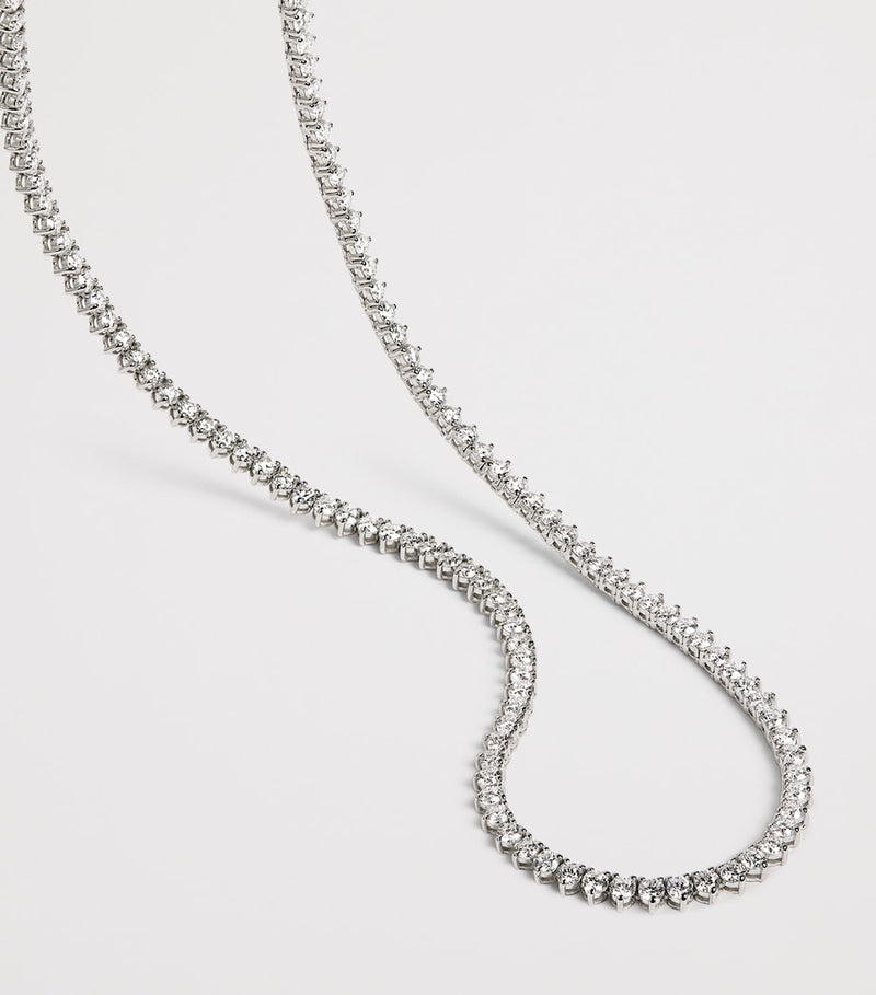 Harrods white gold diamond tennis necklace 9.25ct (British brand)
