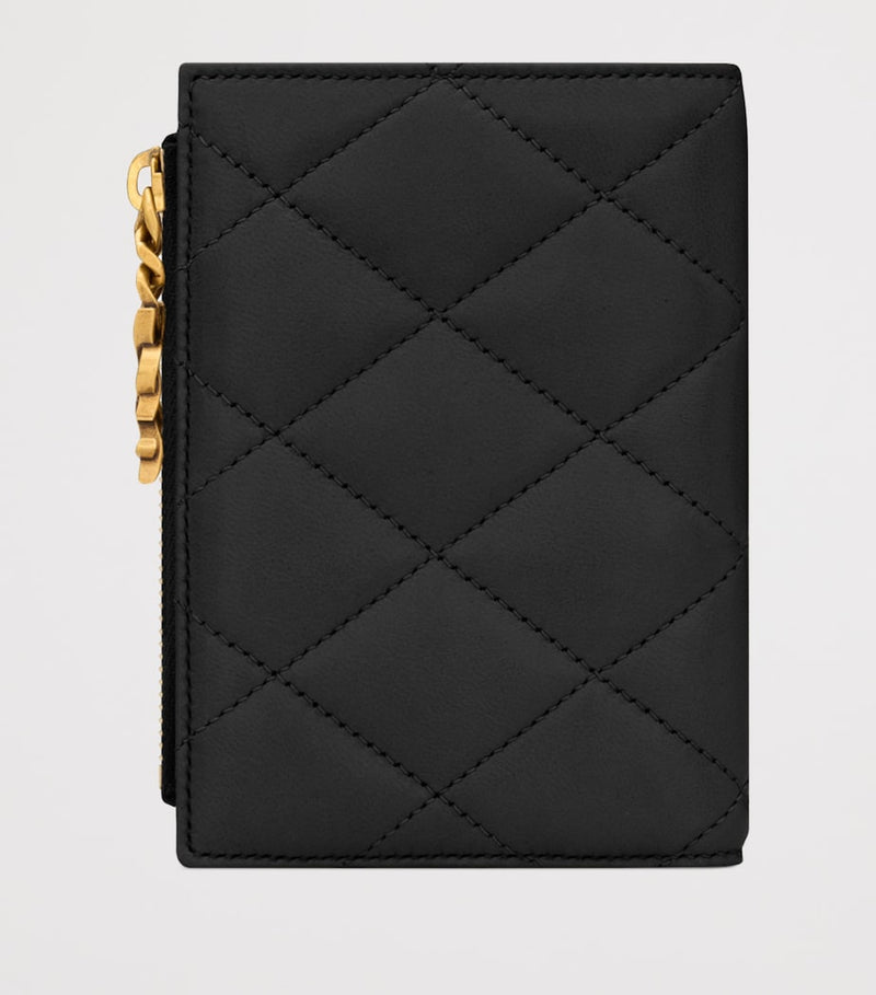 Saint Laurent quilted bifold wallet with YSL monogram (British brand)