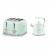 Smeg stovetop kettle and toaster set in light green - British product