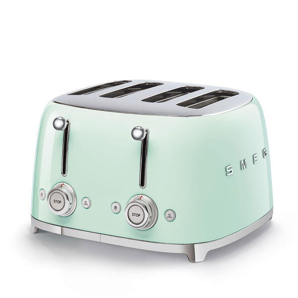Smeg stovetop kettle and toaster set in light green - British product