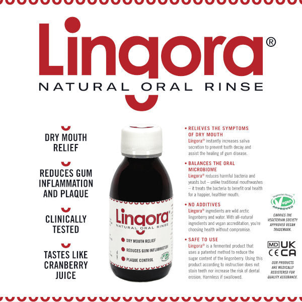 Lingora Natural Oral Rinse 120ml glass bottle, UK version