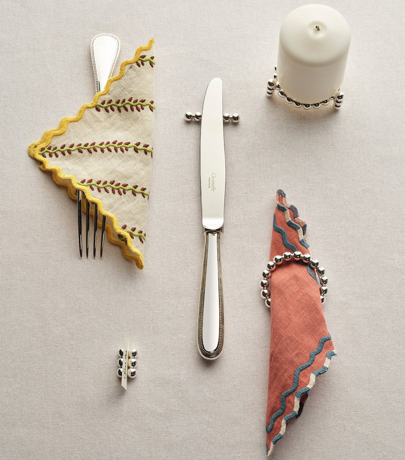 Christofle Perles napkin rings set of 2 silver-plated (British brand)