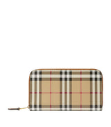 Harrods Burberry Check Zipped Leather Wallet- Buy online at McGrocer