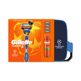 Holland & Barrett Gillette Fusion5 UCL Razor Set for Men with 1 Razor, 3 Replacement Blades, Shave Gel 200ml, and Washbag- Buy online at McGrocer