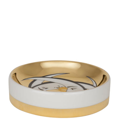 Harrods Porcelain Ashtray with Interwoven Crescents Design 3.5cm x 13cm- Buy online at McGrocer