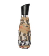 Harrods Burberry Maple Wood Nylon Check Folding Umbrella- Buy online at McGrocer