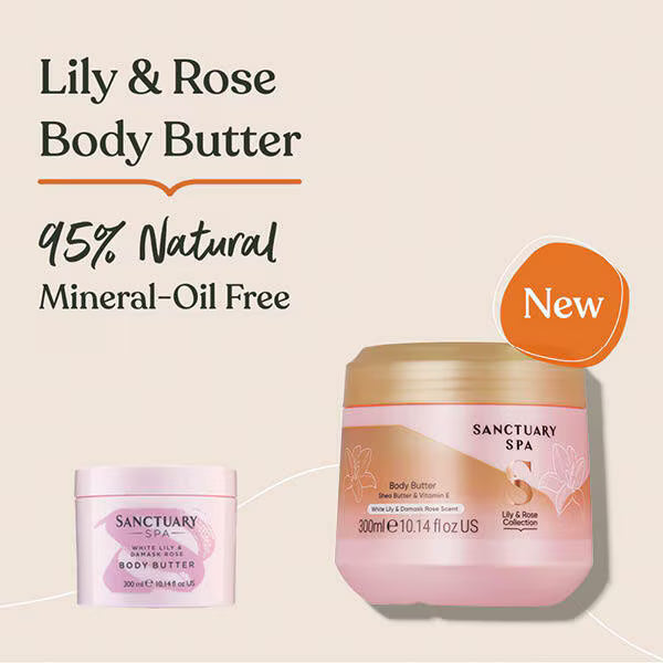 Sanctuary Spa Lily and Rose Body Butter moisturiser (British brand)